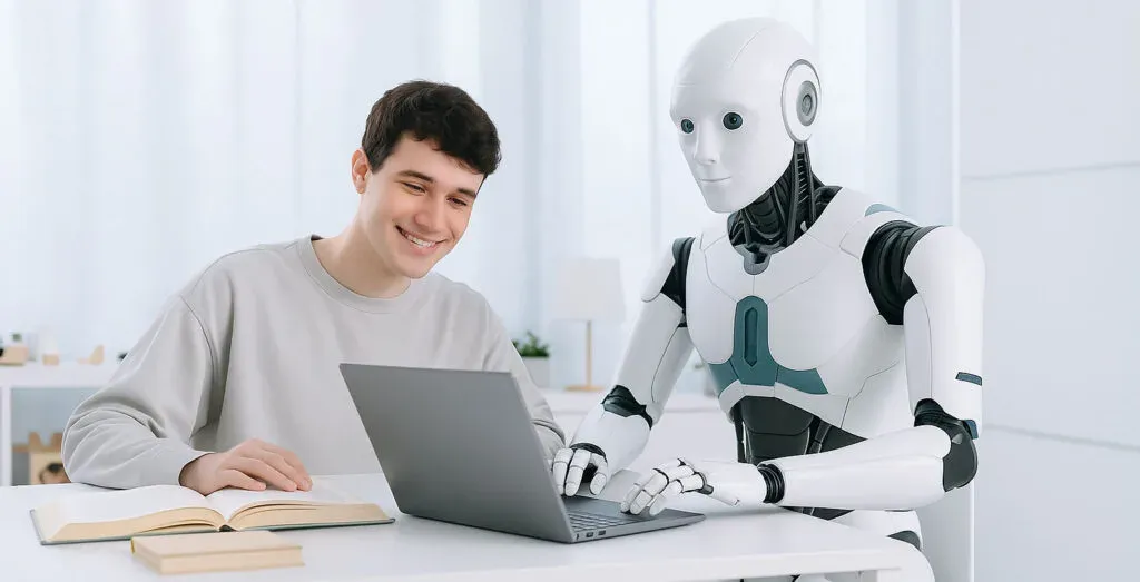 Illustration representing AI in learning management systems
