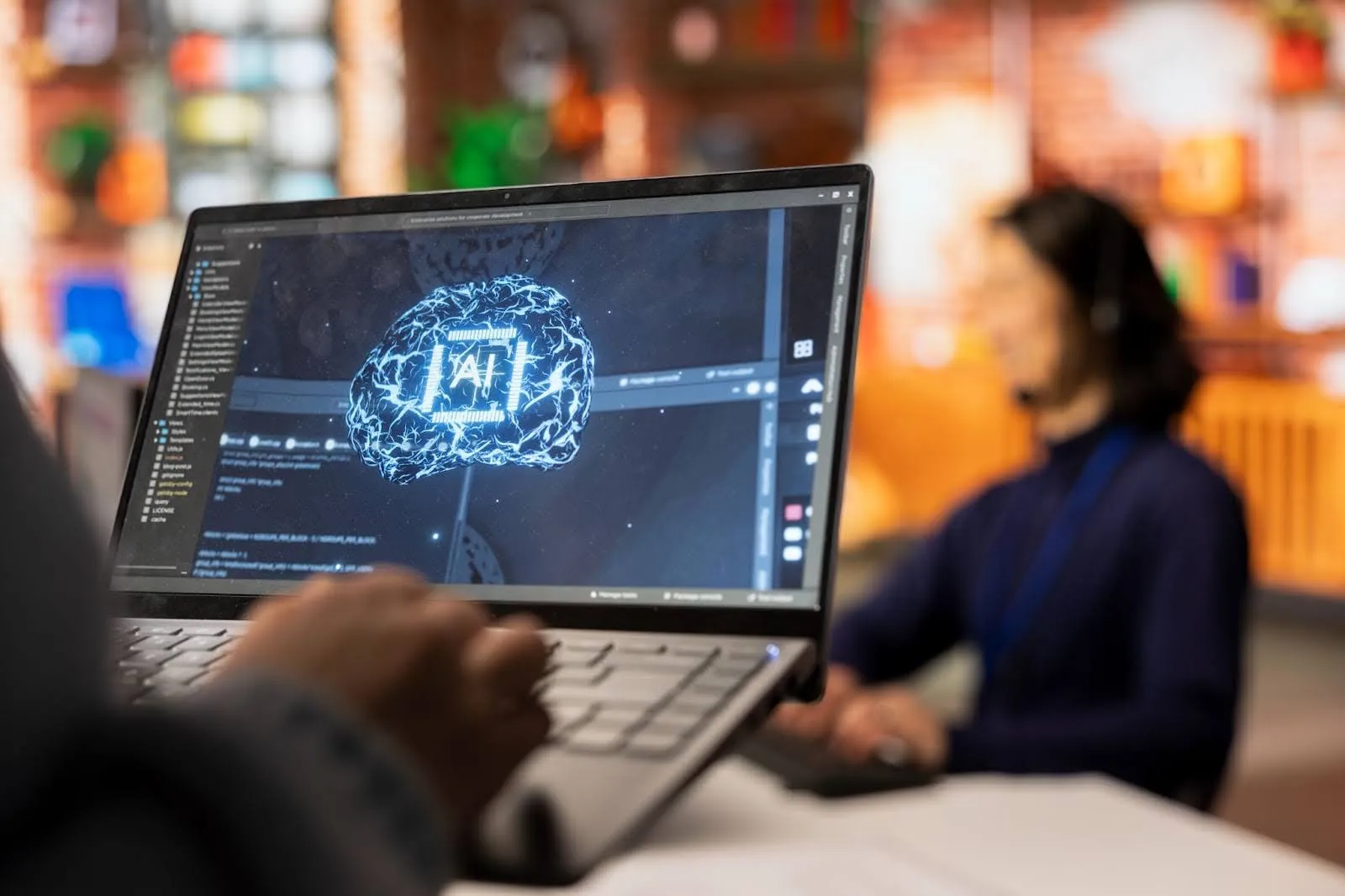 An illustration of AI tools being used to run a small business.
