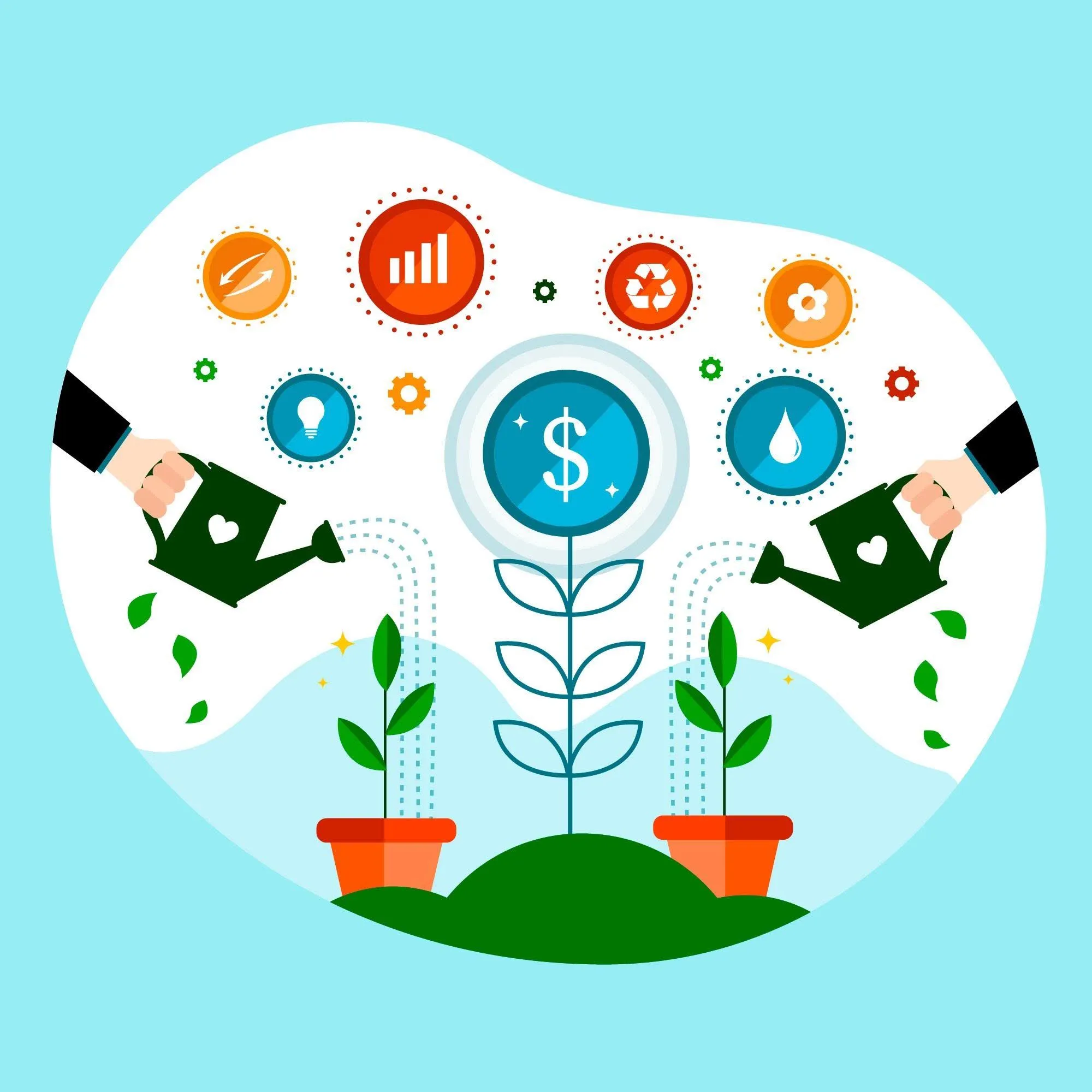 Business growth illustration explaining how early-stage investment supports startup growth