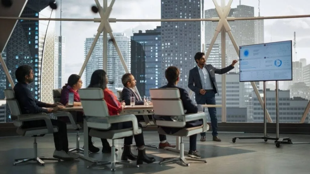 Illustration representing pitching ideas to investors