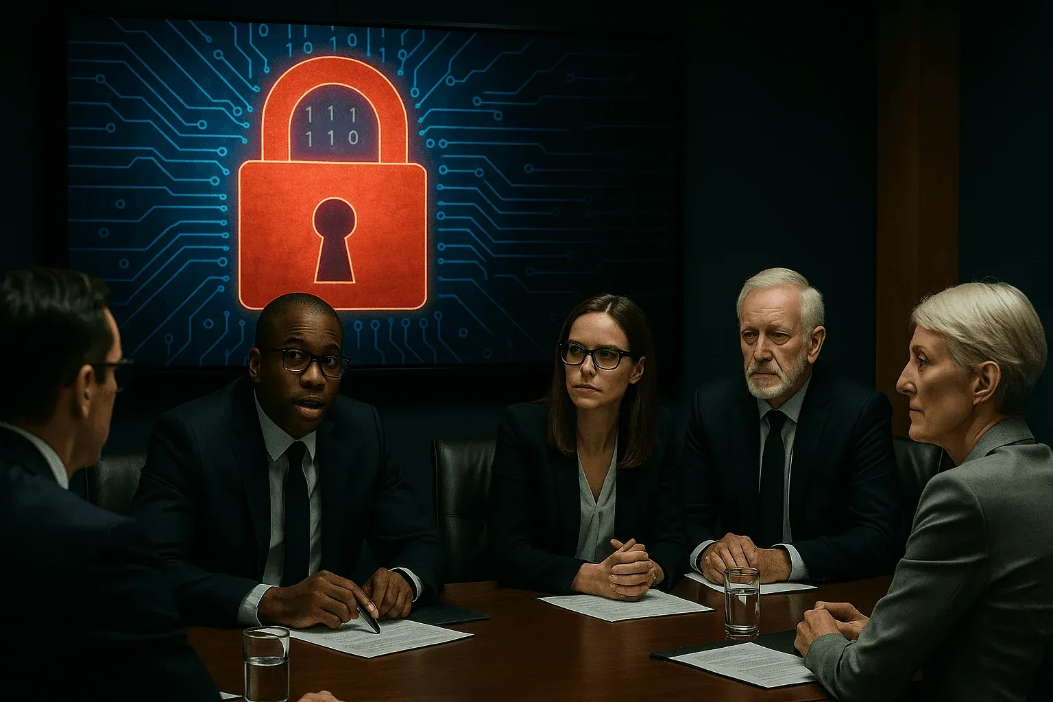 An illustration of cyber risk being discussed at board level